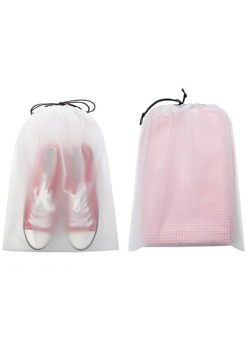 KASTWAVE Transparent Shoe Bags, 10 Pack Travel Large Shoes Pouch Storage, Dust-Proof Storage Clear Window with Drawstring with Rope for Men and Women - Image 1