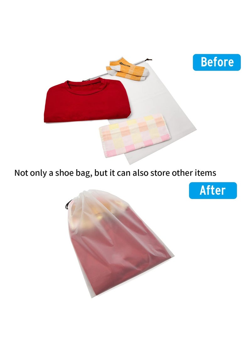 KASTWAVE Transparent Shoe Bags, 10 Pack Travel Large Shoes Pouch Storage, Dust-Proof Storage Clear Window with Drawstring with Rope for Men and Women - Image 5