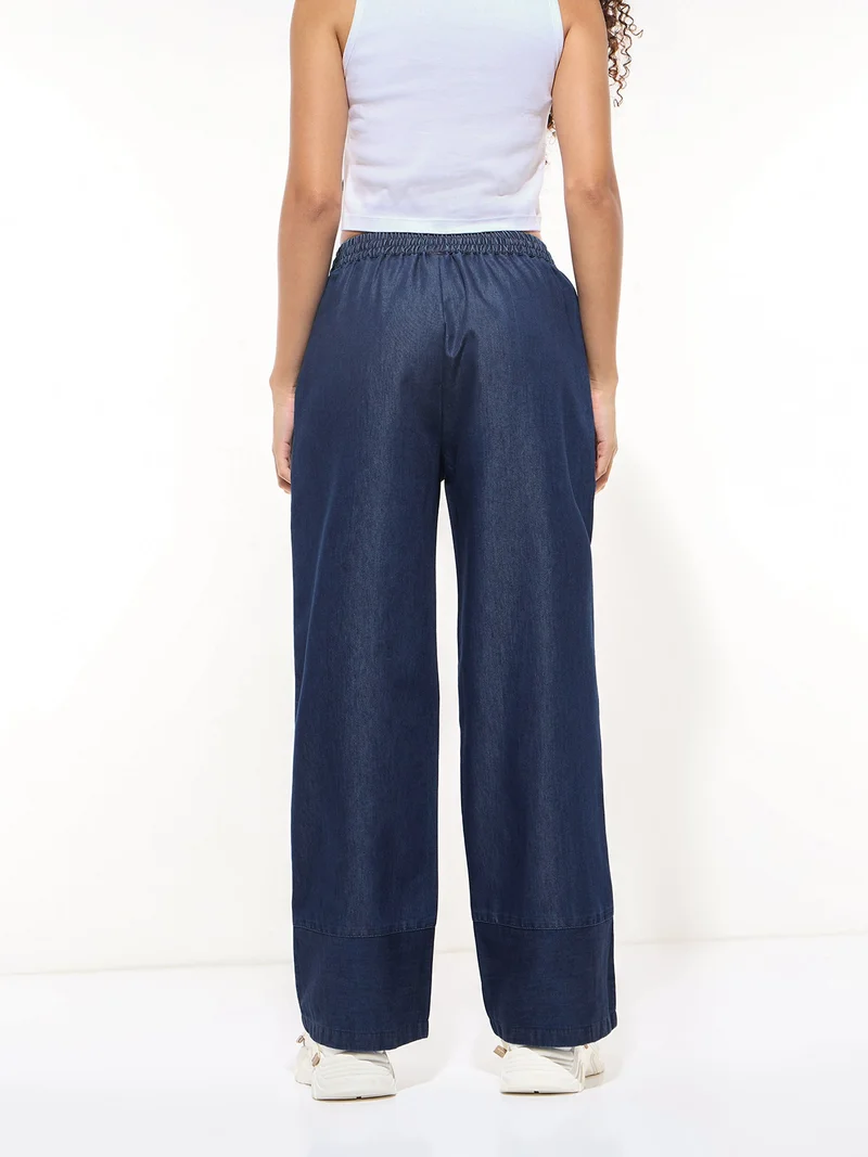 Outzidr  Blue Denim Trousers for Women | Best Price UAE