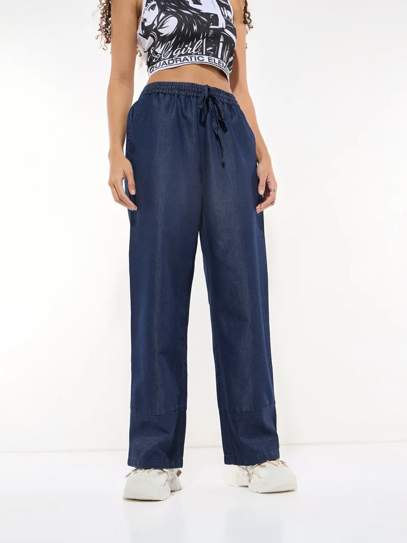 Outzidr  Blue Denim Trousers for Women | Best Price UAE
