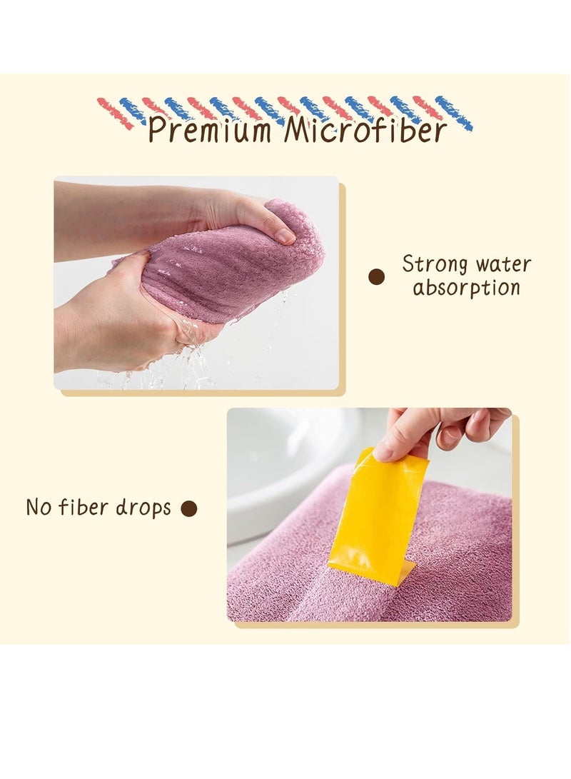 Microfiber Bath Towel Wrap Soft Lightweight Bath Body Wrap with Hair Drying Towel and Velcro Adjustable Soft Spa Bathroom Shower Wrap with Super Absorbent for Drying Hair and Body Purple