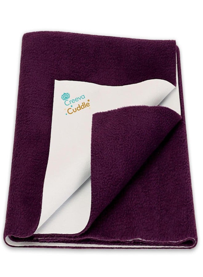 Creeva Cuddle Waterproof Baby Dry Sheet - Reusable Bed Protector, Breathable Fleece Fabric (70 cm x 50 cm, Purple) - Image 1
