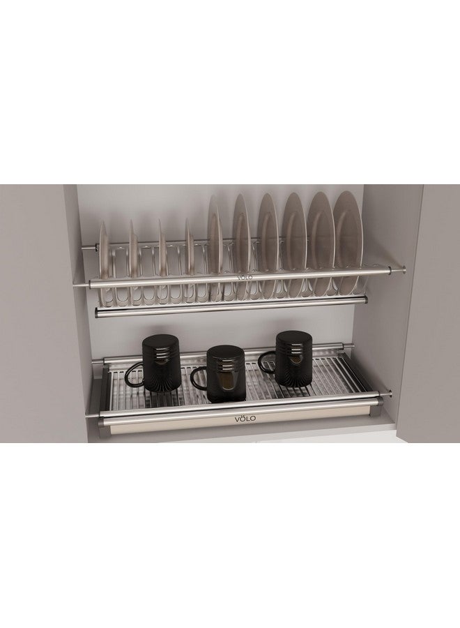 VOLO Stainless Steel Dish Plate Rack Drainer for Kitchen, Cabinet Width GTPT 70 cm (700 mm) X 10 Inch, Set of 3pcs - Image 1