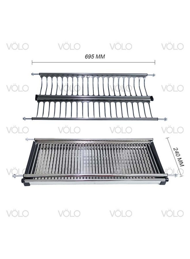 VOLO Stainless Steel Dish Plate Rack Drainer for Kitchen, Cabinet Width GTPT 70 cm (700 mm) X 10 Inch, Set of 3pcs - Image 3
