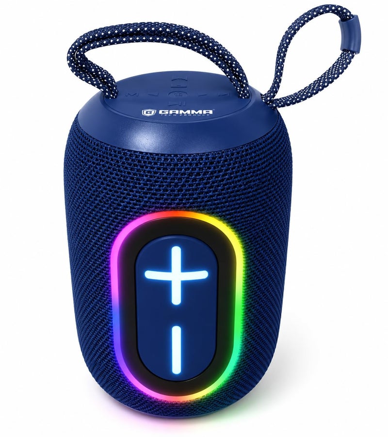 GT-711 Portable Wireless Speaker, 5W Stereo Sound, Bluetooth Audio Streaming, RGB Lighting, USB & TF Card Playback, Type-C Charging, 1200mAh Battery, Up to 3 Hours Playtime, Carry Handle – Blue. - Image 1