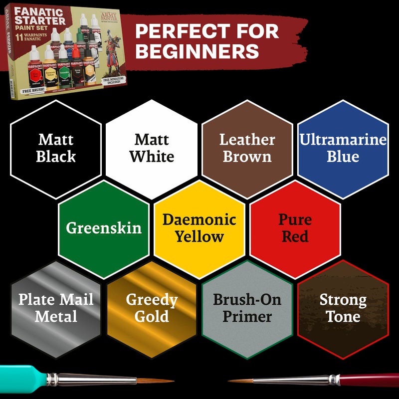 The Army Painter, Starter Bundle Plus+, Beginner paint kit includes: Speedpaint 2.0 & Warpaints Fanatic Starter Set, Wargamers XL Wet Palette & 2 Brushes for DnD & Warhammer - Image 3