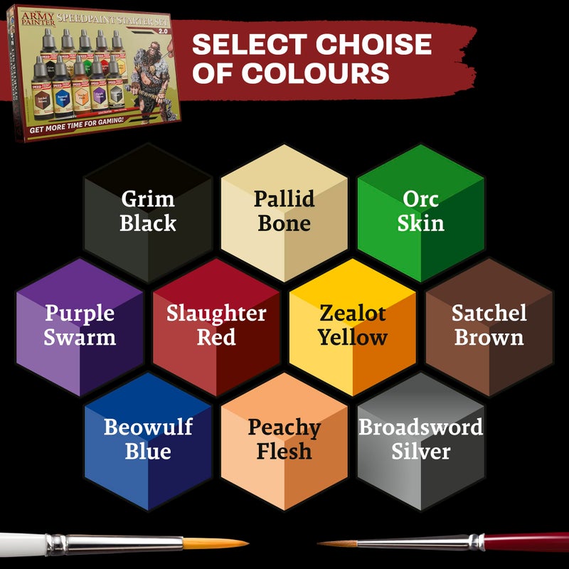 The Army Painter, Starter Bundle Plus+, Beginner paint kit includes: Speedpaint 2.0 & Warpaints Fanatic Starter Set, Wargamers XL Wet Palette & 2 Brushes for DnD & Warhammer - Image 5