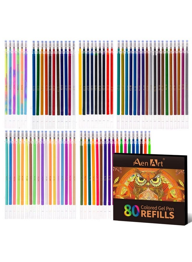 آين أرت عبوات أقلام جل لكتب التلوين للبالغين، 80 لونًا فريدًا، 40% مجموعة أقلام جل ملونة بالحبر - Image 1