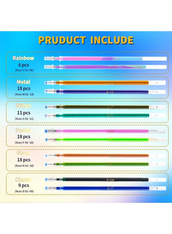 آين أرت عبوات أقلام جل لكتب التلوين للبالغين، 80 لونًا فريدًا، 40% مجموعة أقلام جل ملونة بالحبر - Image 2