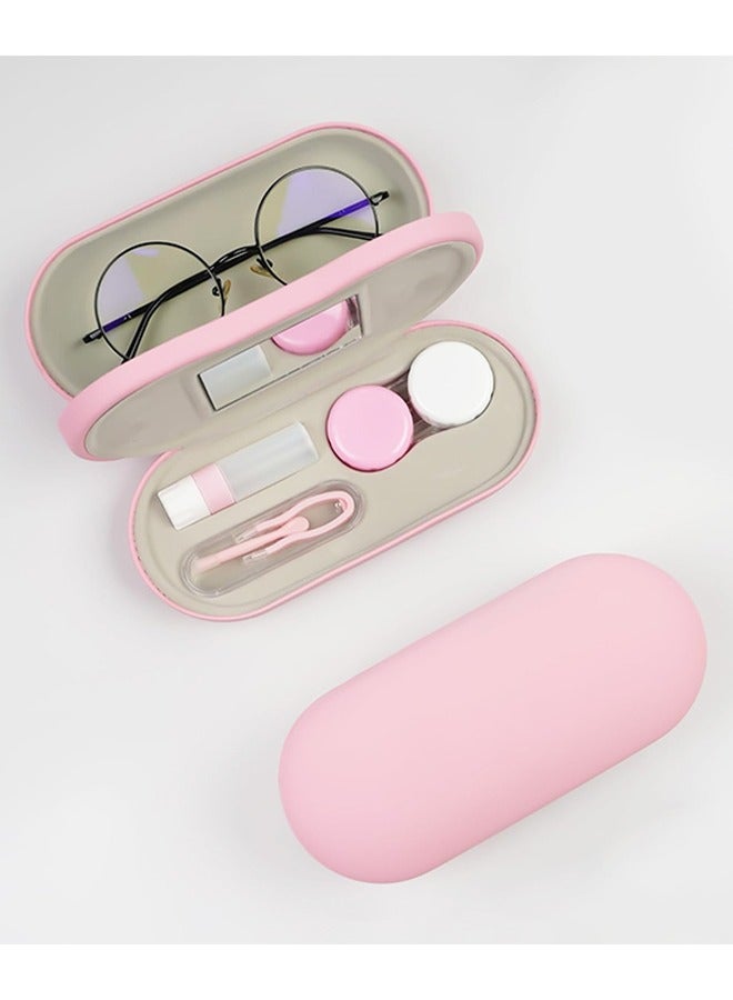 حافظة نظارات، علبة عدسات لاصقة محمولة مزدوجة الجوانب، متعددة الاستخدامات، مع أداة. - Image 2