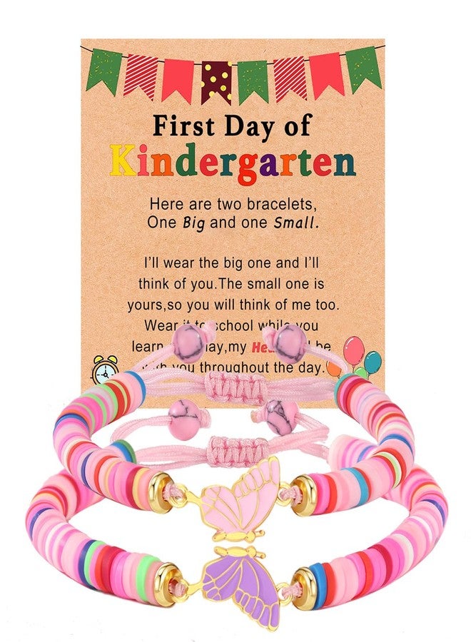 AULSIEY First day of Kindergarten Bracelet,Back to School Gifts for Students,First Day of School Bracelet for Mommy and Me,Matching Butterfly Bracelets Back to School Stuff for Mother Daughter (P) - Image 1