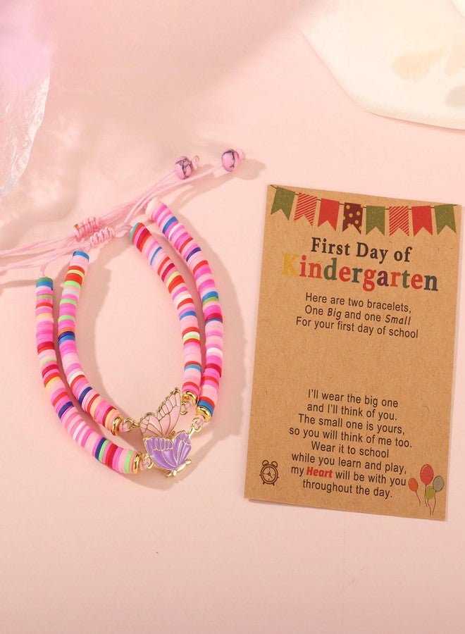 AULSIEY First day of Kindergarten Bracelet,Back to School Gifts for Students,First Day of School Bracelet for Mommy and Me,Matching Butterfly Bracelets Back to School Stuff for Mother Daughter (P) - Image 4