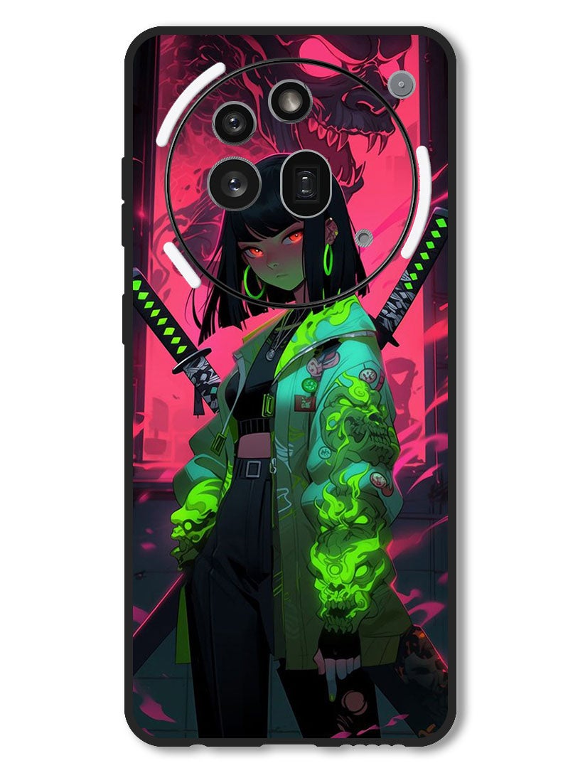 Theodor Case Compatible with Nothing Phone 3a Pro Protection Shockproof Bumper Cover Japanese Girl - Image 1