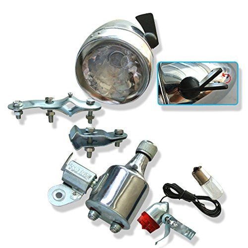 JRL 12V 6W Motorized Bicycle Head Tail Lamp Friction Generator Dynamo Light Kit for Bicycle Motorized Bike - Image 5