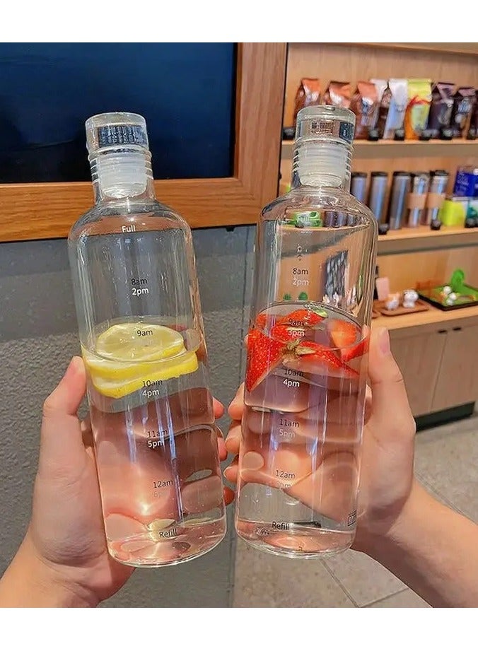 Rozino Time-Marked Plastic Water Bottle with Lemon Infuser – 500ml/700ml – Portable, Leak-Proof, Durable – BPA-Free Hydration Reminder Water Cup - Image 2