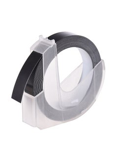 3D Plastic Embossing Label Tape Refill for DYMO 12965 1610 Label Maker with 3/8 Inch * 9.8 feet, 1 Roll Black