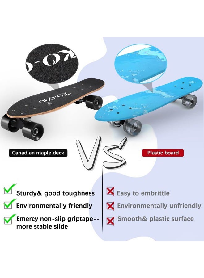 KO-ON Healthing KO-ON Skateboard Complete Skateboards 22 Inch Mini Cruiser Skateboards for Beginners Kids Boys and Girls (Shark) - Image 5