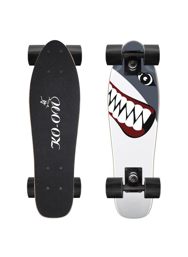 KO-ON Healthing KO-ON Skateboard Complete Skateboards 22 Inch Mini Cruiser Skateboards for Beginners Kids Boys and Girls (Shark) - Image 1
