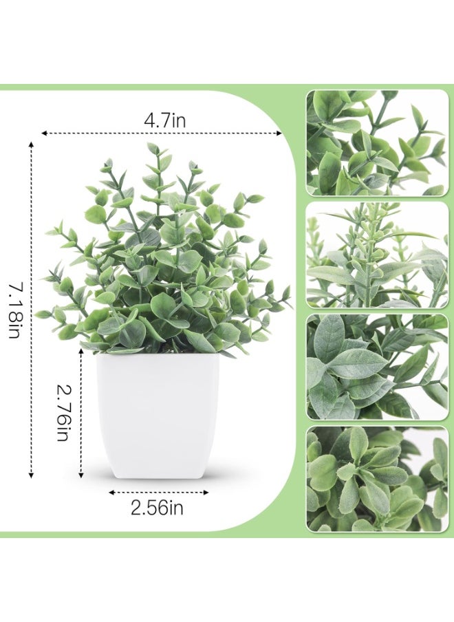 Generic 4 Pack Fake Plants Mini Artificial Greenery Potted Plants for Home Decor Indoor Office Table Room Farmhouse  - Image 4