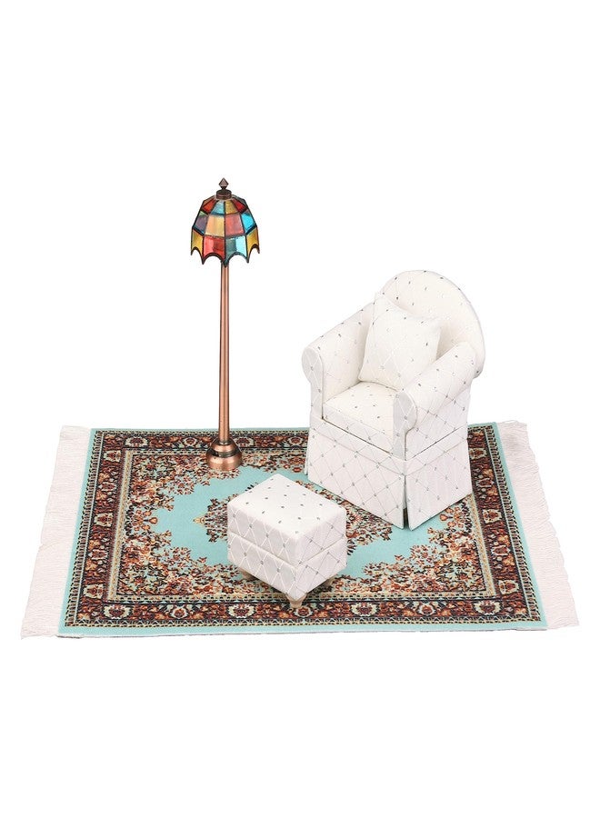 Inusitus Dollhouse Sofa Chair with Ottoman, Miniature Living Room Furniture Armchair, Accessories for 6 inch Dolls, 1/12 Scale, White - Image 5