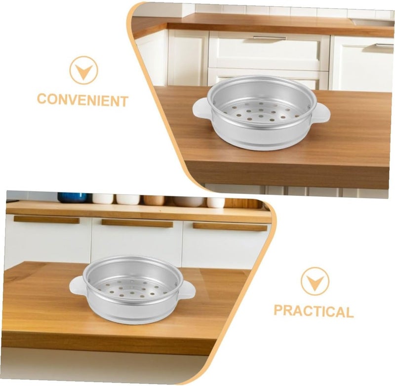2pcs 2l Aluminum Food Steaming Basket Insert Universal Metal Steamer Rack for Rice Cooker Cooking Vegetables Dumplings Seafood with 19.4cm Diameter and 6.7cm Height - Image 3