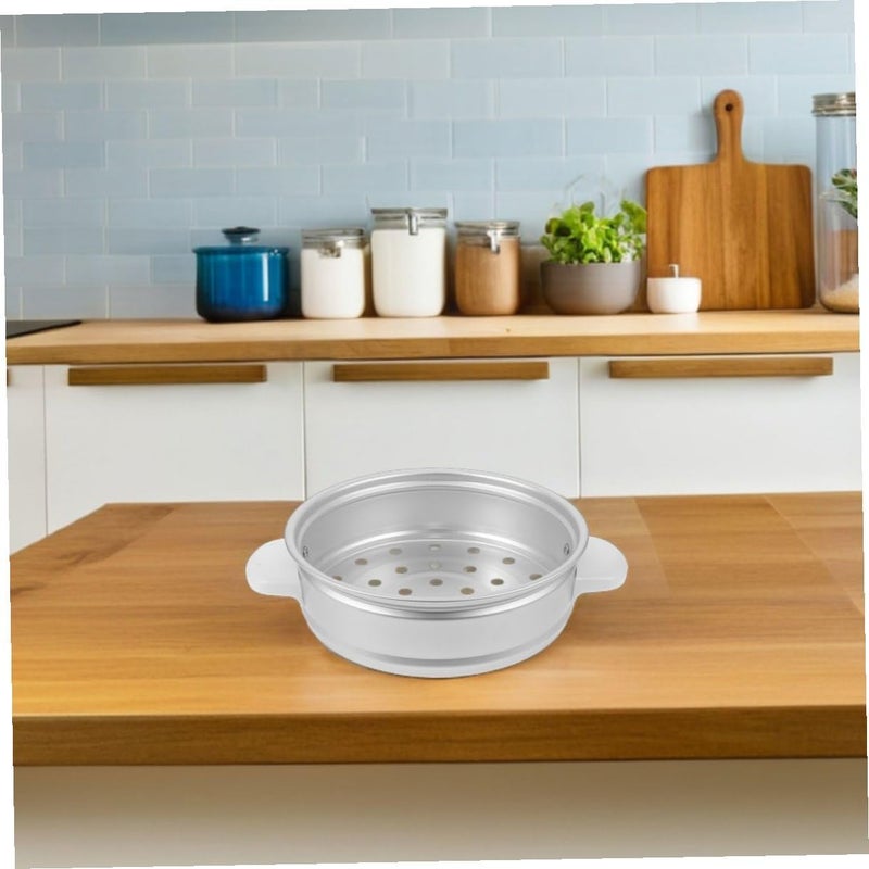 2pcs 2l Aluminum Food Steaming Basket Insert Universal Metal Steamer Rack for Rice Cooker Cooking Vegetables Dumplings Seafood with 19.4cm Diameter and 6.7cm Height - Image 4