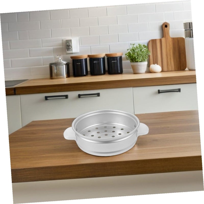 2pcs 2l Aluminum Food Steaming Basket Insert Universal Metal Steamer Rack for Rice Cooker Cooking Vegetables Dumplings Seafood with 19.4cm Diameter and 6.7cm Height - Image 5