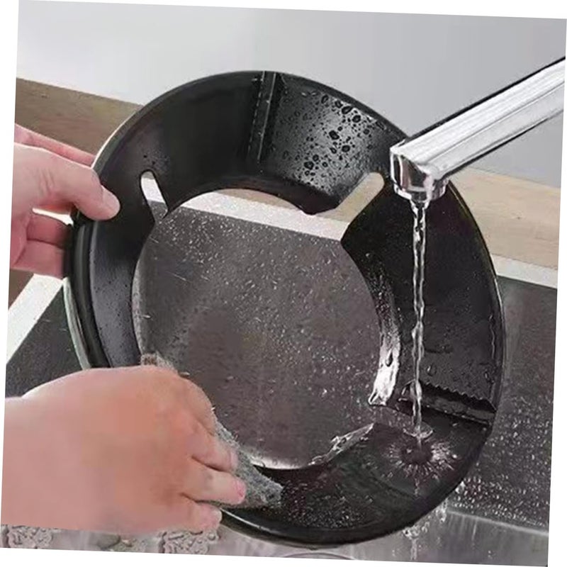 2Pcs Black Wok Pan Support Rack Windproof Ring Stand Energy Saving Stove Cover For Gas Stove - Image 4