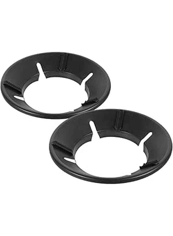 2Pcs Black Wok Pan Support Rack Windproof Ring Stand Energy Saving Stove Cover For Gas Stove - Image 1