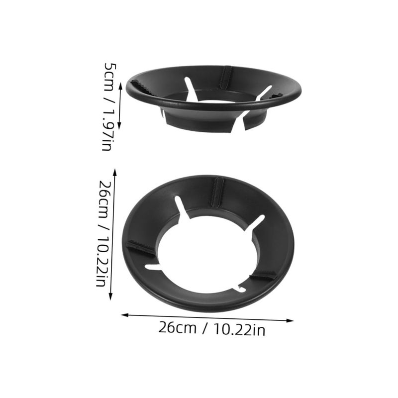 2Pcs Black Wok Pan Support Rack Windproof Ring Stand Energy Saving Stove Cover For Gas Stove - Image 3