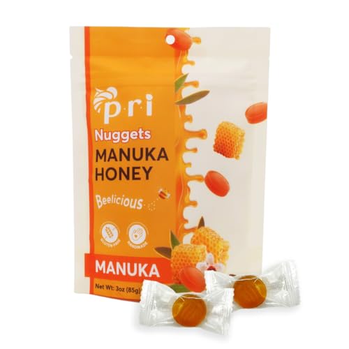 PRI Manuka Honey Nuggets  Natural Honey Hard Candy Individually Wrapped No Corn Syrup Gluten Free Simple Ingredients Made in New Zealand 3 oz Bag - Image 1