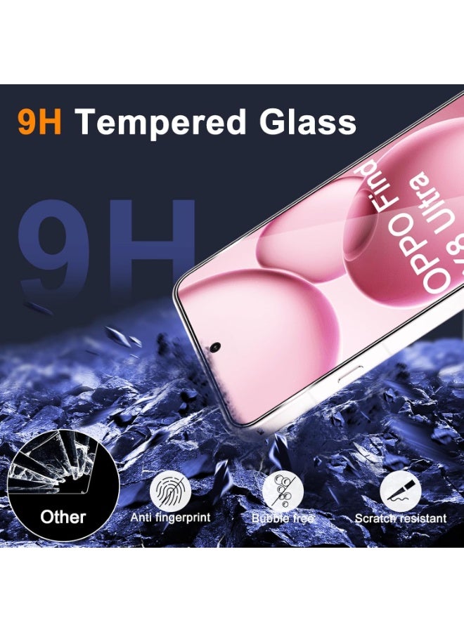 OPPO Find X8 Ultra Screen Protector, 【2+2 Pack】 Tempered Glass Film and Camera Lens Protector, 9H Hardness Definition Glass Screen Protector - Image 2