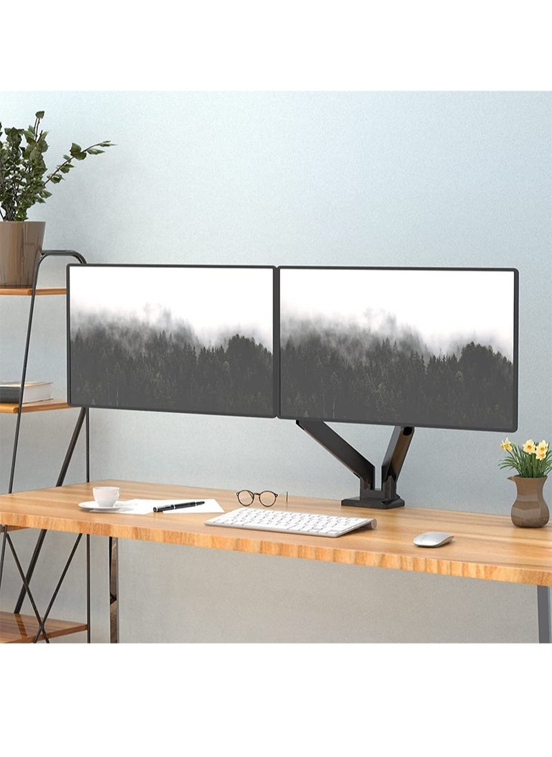 FlashHawk - Dual Monitor Mount Fits 13 to 32 Inch Computer Screen, Height Adjustable Gas Spring Monitor Stand for 2 Monitors Holds up to 9Kg Each - Image 1