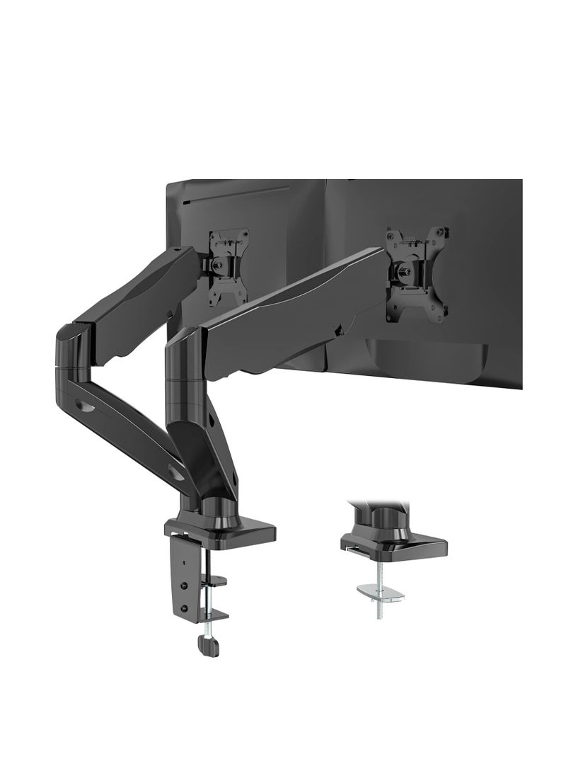 FlashHawk - Dual Monitor Mount Fits 13 to 32 Inch Computer Screen, Height Adjustable Gas Spring Monitor Stand for 2 Monitors Holds up to 9Kg Each - Image 1
