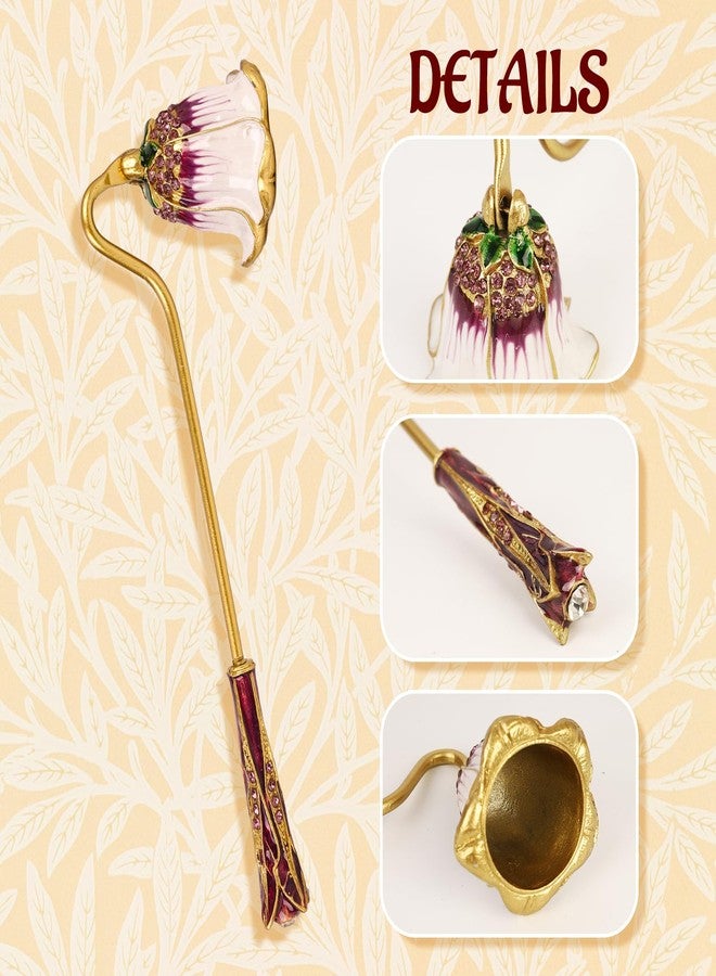 Xinally Elegant Royal-Style Candle Snuffer with Pearl Inlay,Long Handle Candle Extinguisher Accessory for Putting Out Extinguish Candl (Style C) - Image 3