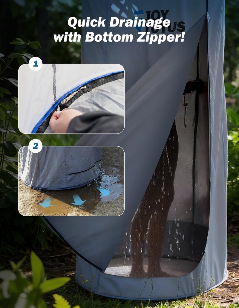 JOYTUTUS Pop-Up Shower Tent for Car, Easy Set-up SUV Tailgate Changing Tent with Suction Cups and Buckles for Beach, Outdoor Camping, Toilet, Portable Privacy Dressing Room with Moisture Barrier & Bag - Image 2