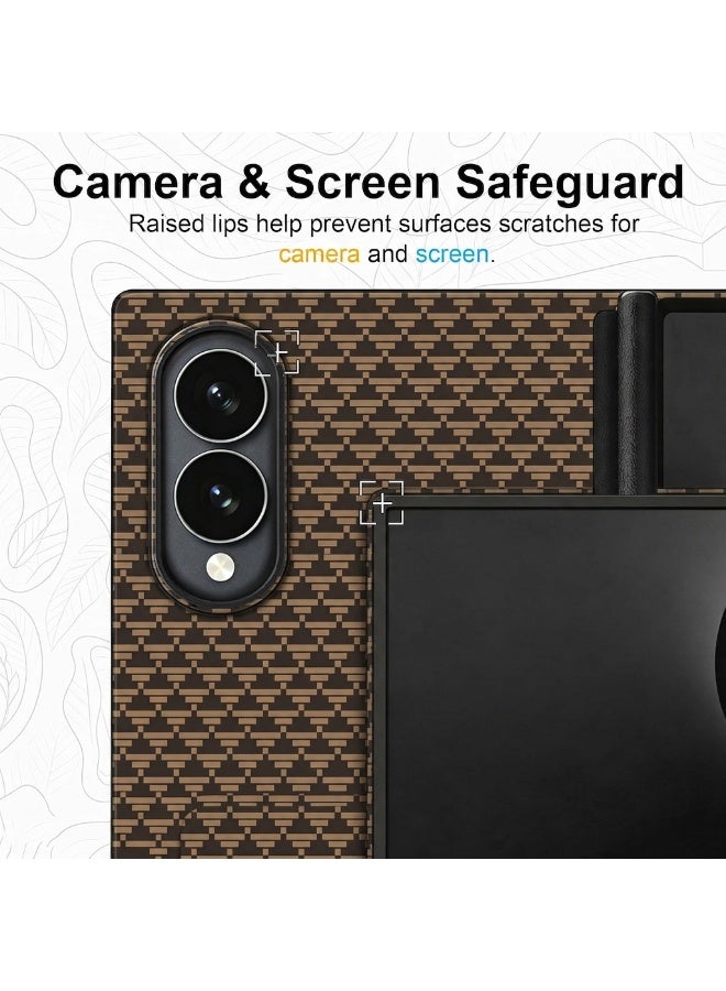 بروتيكت جراب Samsung Galaxy Z Fold 8 Carbon Fiber مع حماية للمفصلة، متوافق مع MagSafe، فائق النحافة، من ألياف الأراميد 1500D - Image 3