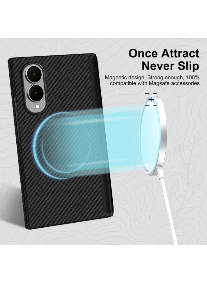 بروتيكت جراب Samsung Galaxy Z Fold 8 Carbon Fiber مع حماية للمفصلة، متوافق مع MagSafe، فائق النحافة، من ألياف الأراميد 1500D - Image 5