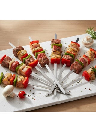 Uniquo Stainless Steel BBQ Skewers 6 pcs 58 × 1.5 cm – Premium Kebab Sticks for Outdoor Barbecue & Grilling