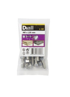 ACE Diall Stainless Steel Hex Nut And Bolt Pack M8 x 20mm 10Pcs 