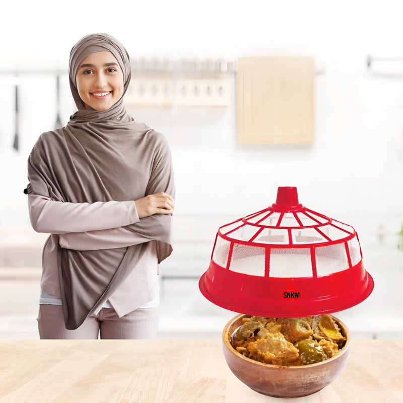 SNKM Food Cover Net Plastic Dome Big Size Round Net Kitchen Table | Flies Mosquitoes Insect Proof Dining Tables Covers | Fruits, Vegetable, Rice Cover (Large, 30cm/12 Inch Multicolor, Combo Pack of 4) - Image 2