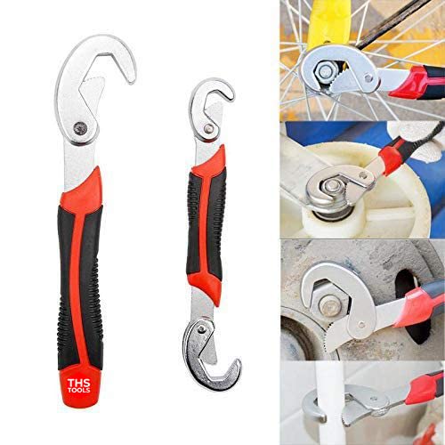 THS Socket Adjustable Universal Multi Function Wrench Spanner Set Tools Snap and Grip Open End Snap N Grip Tool Spanner 9Mm to 32 Mm Works Set of 2 Piece - Image 3