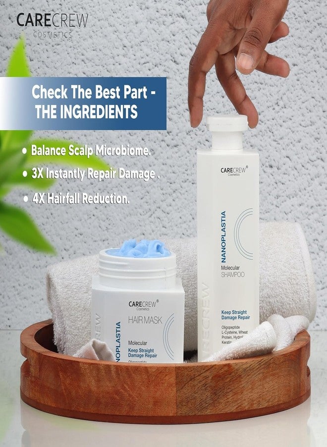 Nexify india CARECREW Nanoplastia Shampoo & Hair Mask Set | Molecular Hair Treatment for Damaged Hair | Keep Straight, Frizz-Free & Smooth | With Oligopeptide, L-Cysteine, Hydrolyzed Keratin | 500ml Each - Image 2