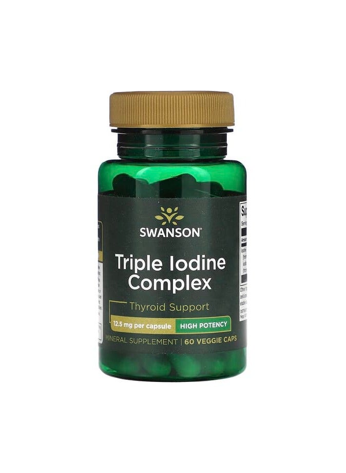 Triple Iodine Complex, High Potency, 12.5 mg, 60 Veggie Caps