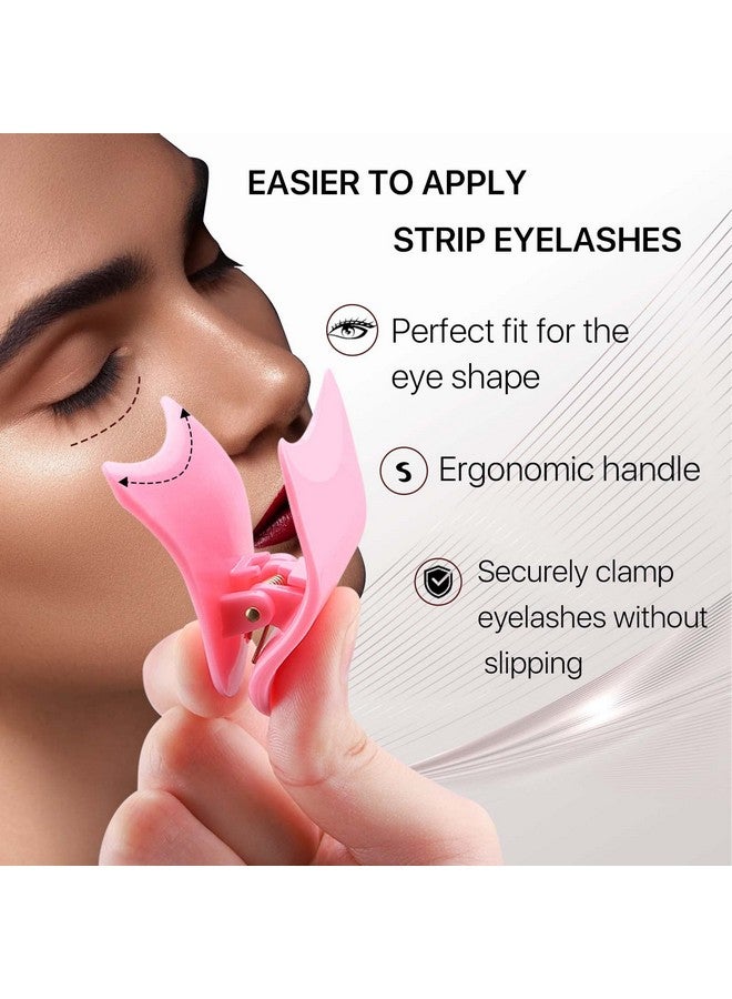 Miuffue Eyelash Applicator Tool 35Mm Width Lash Applicator Clip, 1Pcs Eyelash Tweezers For False Lashes, Pink - Image 5