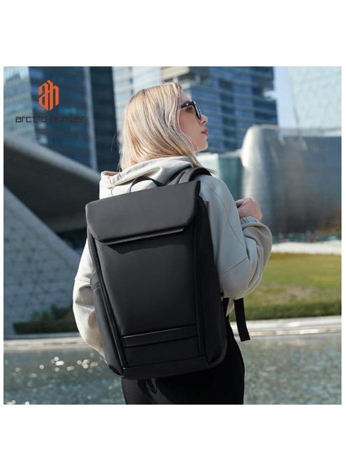 ah arctic hunter Unisex Water resistant Laptop Backpack 15.6 Inch Polyester Travel Shoulder bag Backpack for Men and Women B00559-Black  - Image 2