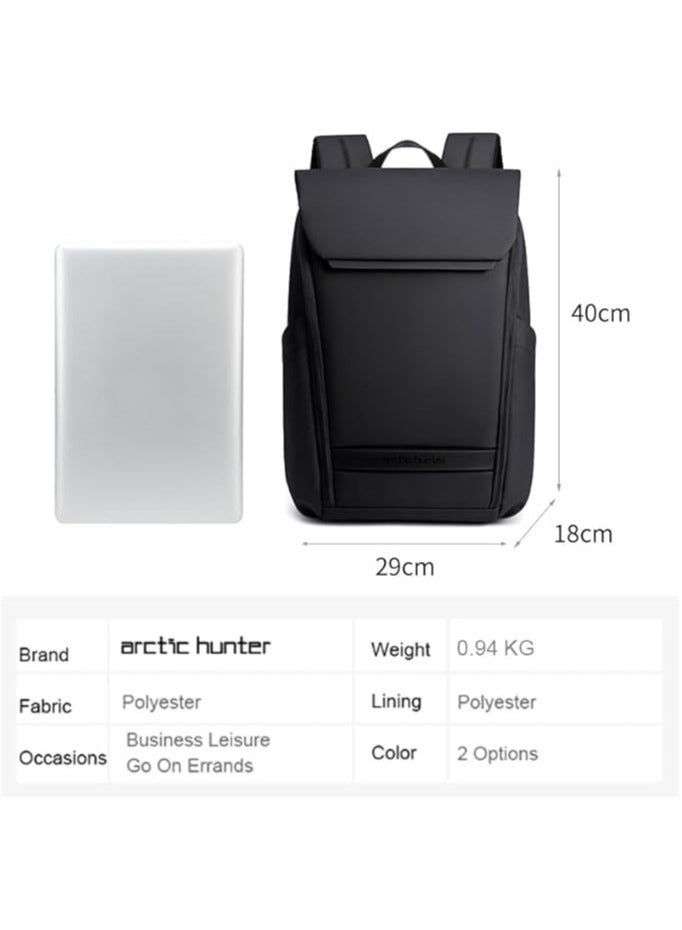 ah arctic hunter Unisex Water resistant Laptop Backpack 15.6 Inch Polyester Travel Shoulder bag Backpack for Men and Women B00559-Black  - Image 4