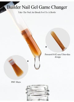 EBANKU 30Ml Builder Nail Gel, Clear Gel Builder For Nail Strengthener Ultra-Thin Brush In A Bottle 8 In 1 Nail Extension Hard Gel For Starters  - Image 2