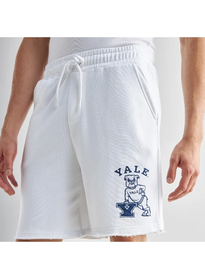 Splash FAV Yale University Logo Print Jogg Shorts with Pockets and Elasticated Waistband