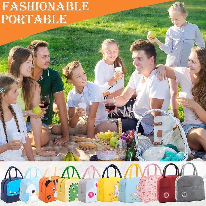 Flywind Kids Lunch Bag for Girls Boys Students | Small Foldable Waterproof Lunch Box for Travel Picnic School | Reusable Cartoon Insulated Lunchbag (Yellow Duck) - Image 5